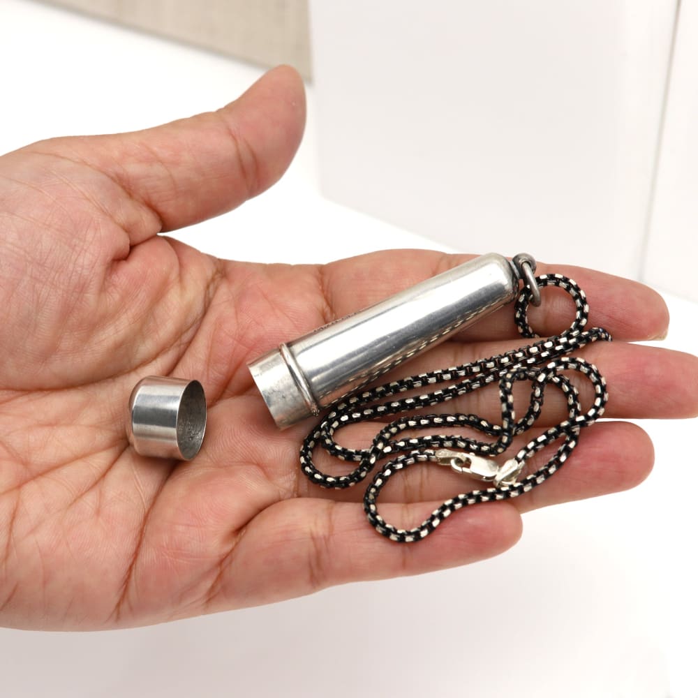 Antique English Silver Pre Roll Holder & Pendant Case Francis Webb England 1905 - Golconda Jewelry