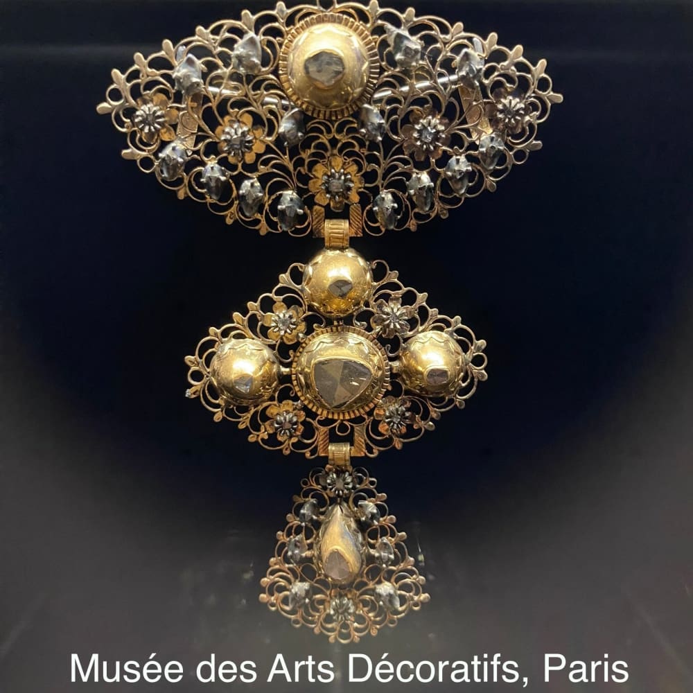Antique Flemish Diamond & Gold Pendant circa 1750 - necklaces pendants Golconda Jewelry