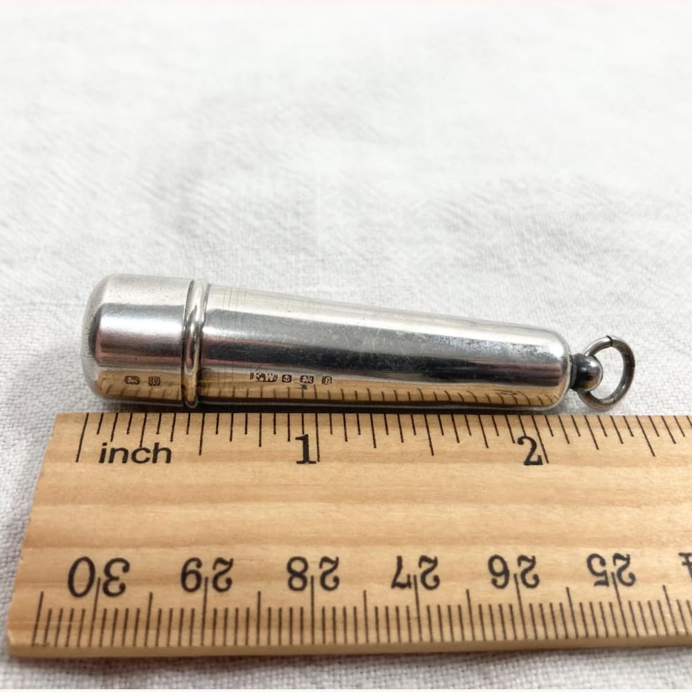 Antique English Silver Pre Roll Holder & Pendant Case Francis Webb England 1905 - Golconda Jewelry