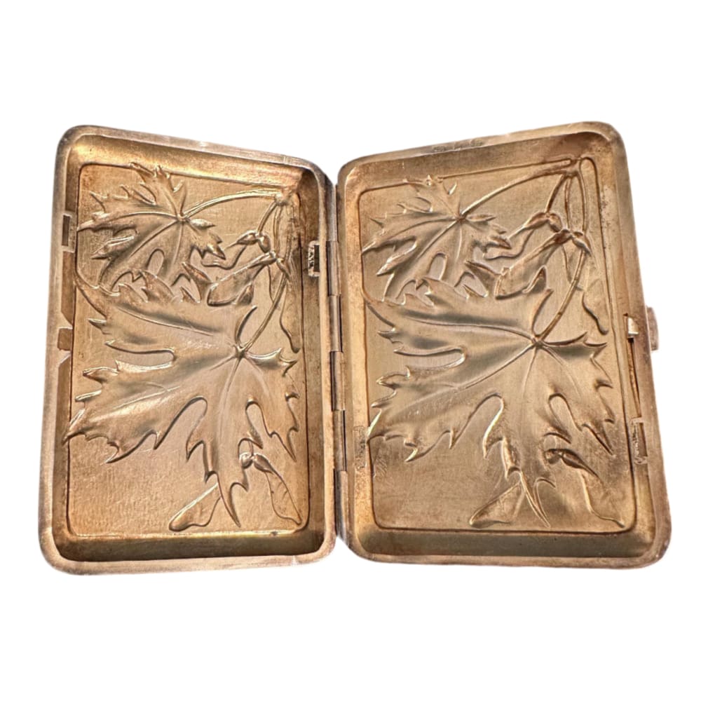 Art Nouveau Silver Maple Smoking Set - Golconda Jewelry