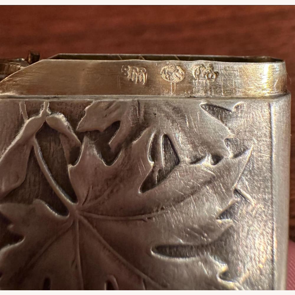 Art Nouveau Sterling Silver Maple Smoking Set - Golconda Jewelry