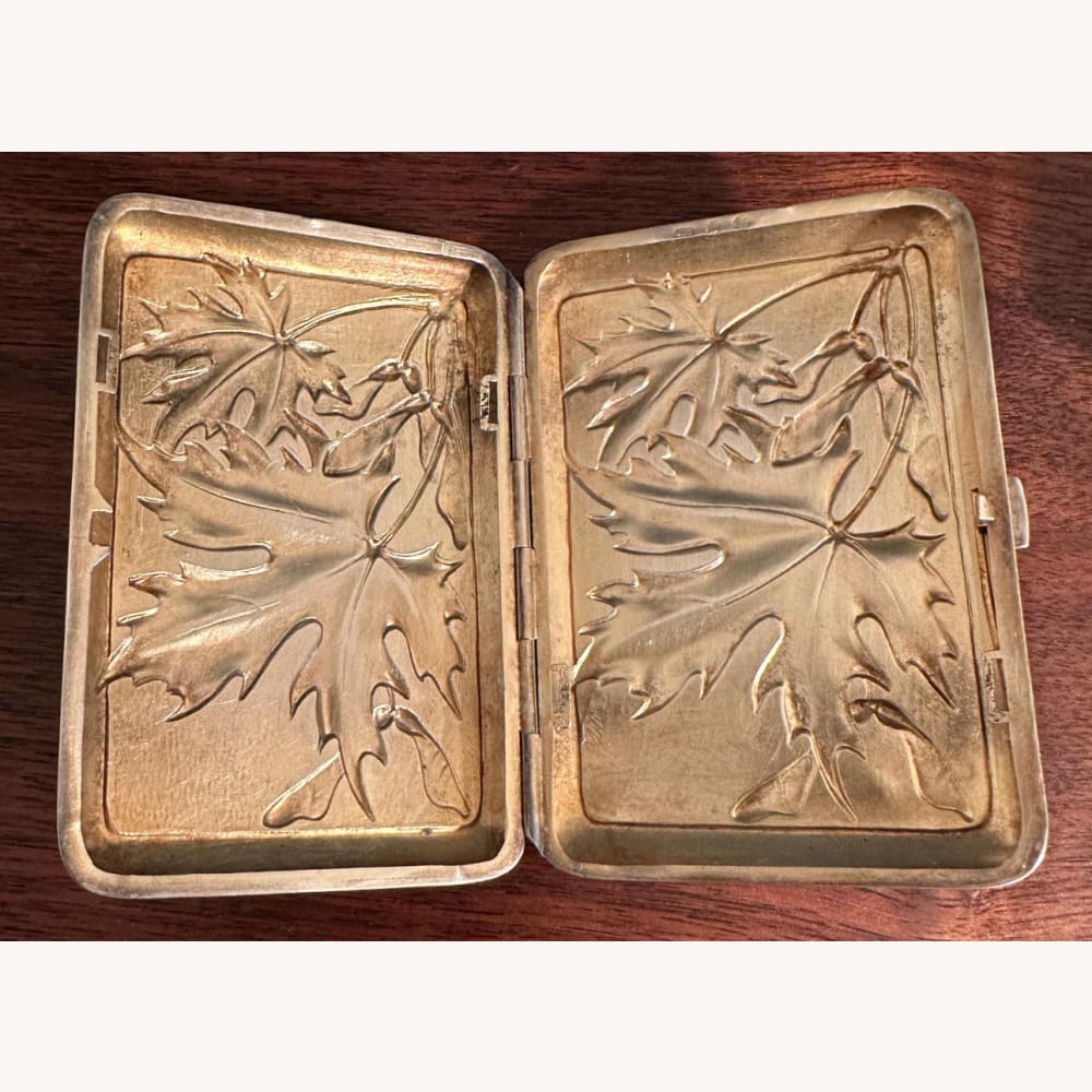 Art Nouveau Sterling Silver Maple Smoking Set - Golconda Jewelry