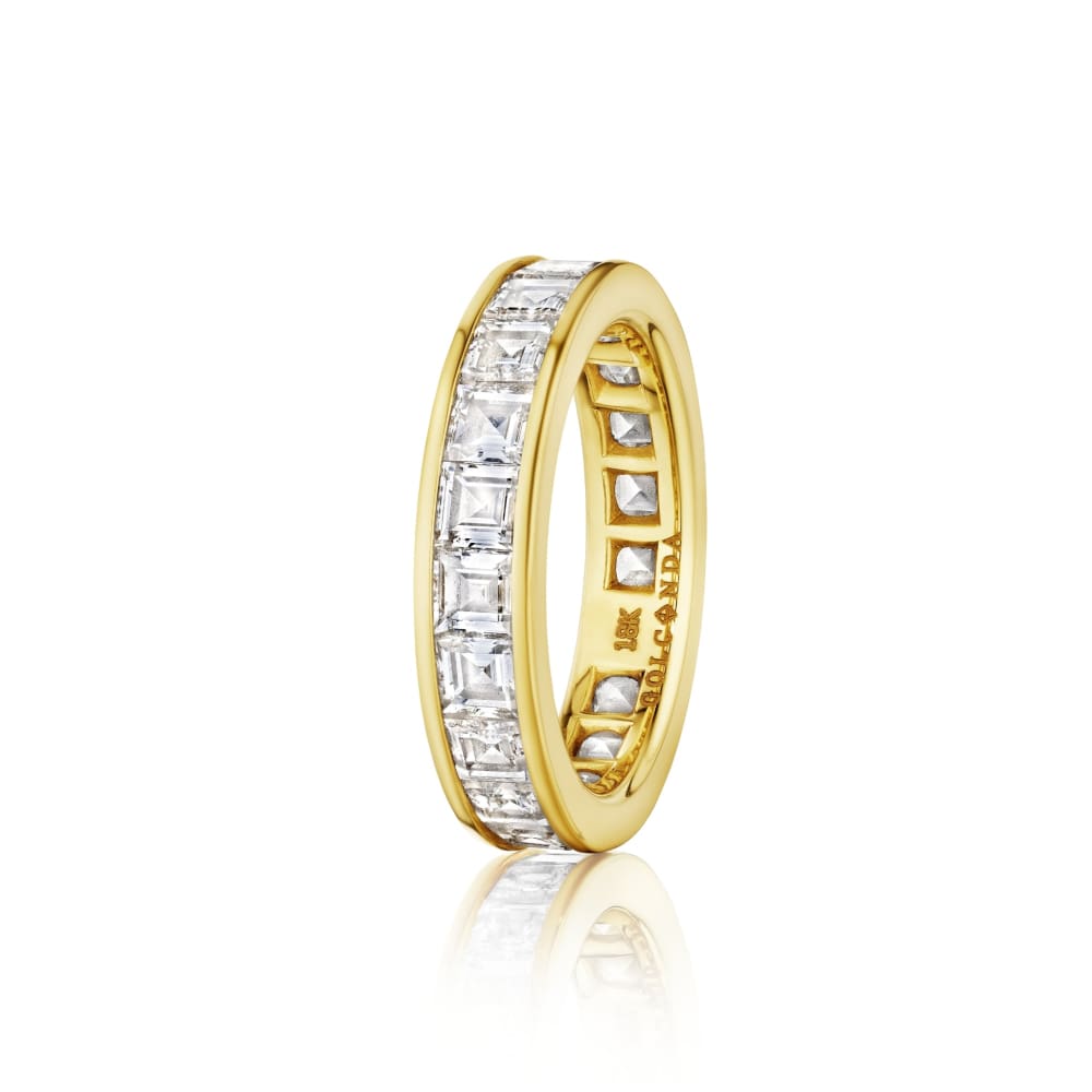 Carré-cut Diamond &amp; 18K Gold Eternity Band - Golconda Jewelry