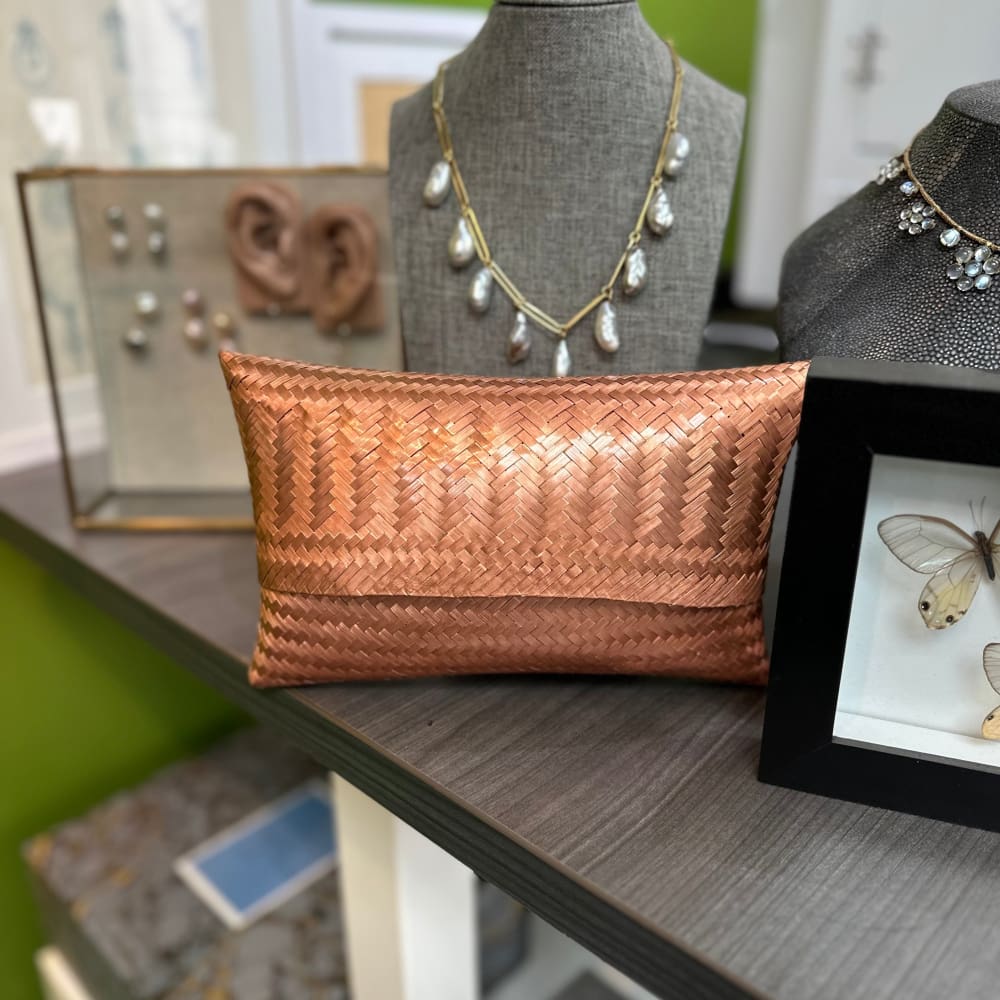Hand woven copper clutch - Golconda Jewelry