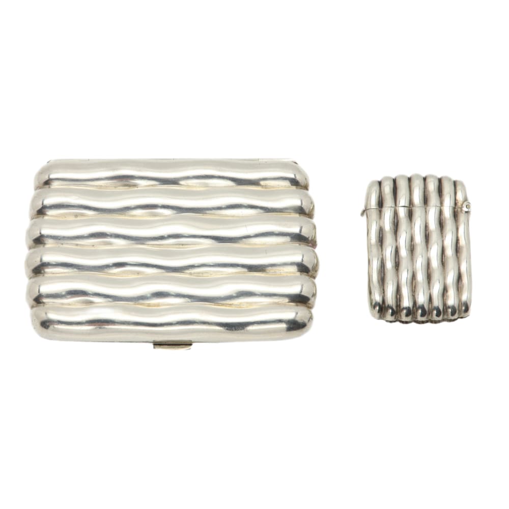 Superb Victorian Sterling Silver Smoking Set - Golconda Jewelry