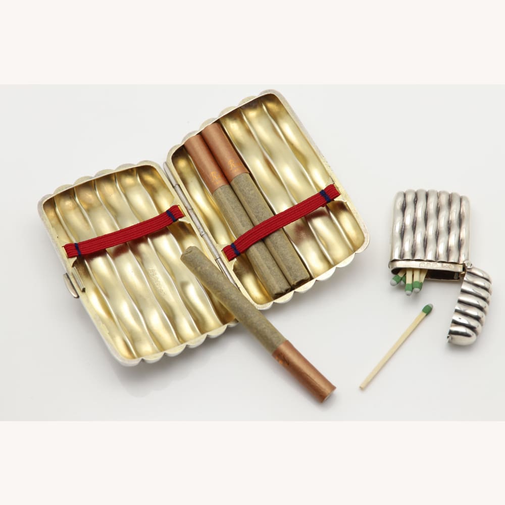 Superb Victorian Sterling Silver Smoking Set - Golconda Jewelry