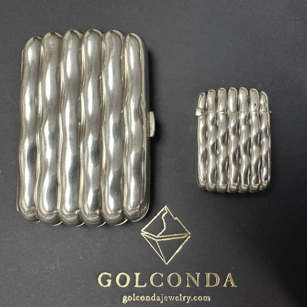 Victorian Silver Cigarette Case William Neale 1892 - Golconda Jewelry