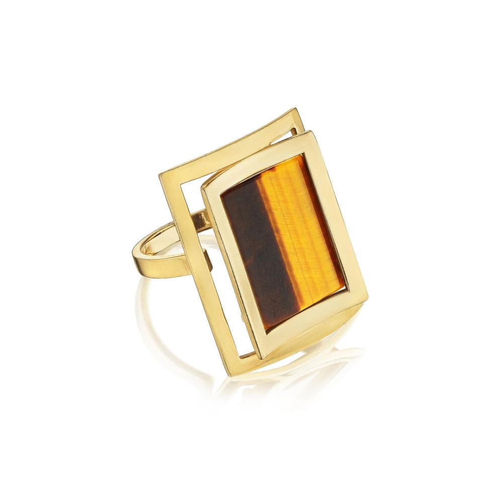 Vintage Tiger’s Eye &amp; Gold Ring - Golconda Jewelry