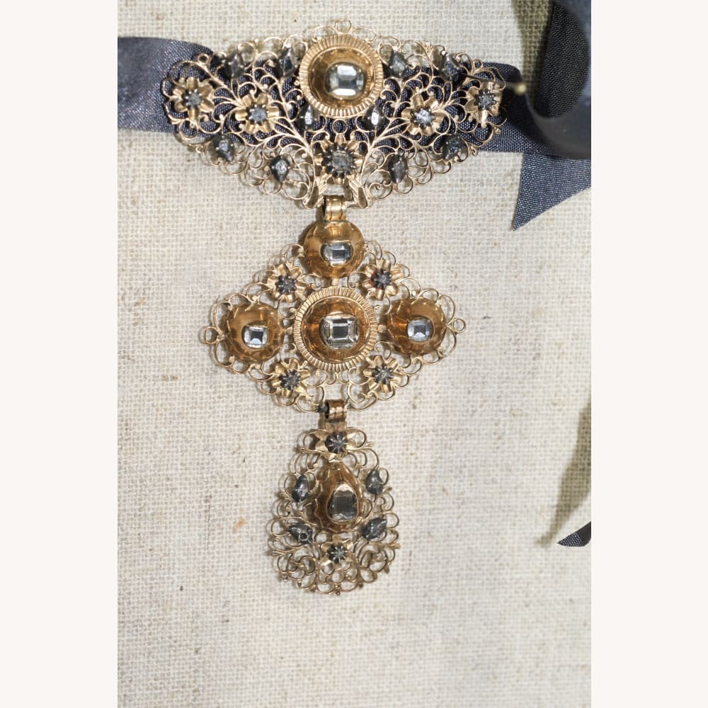 Antique Flemish Diamond & Gold Pendant circa 1750 - necklaces pendants Golconda Jewelry