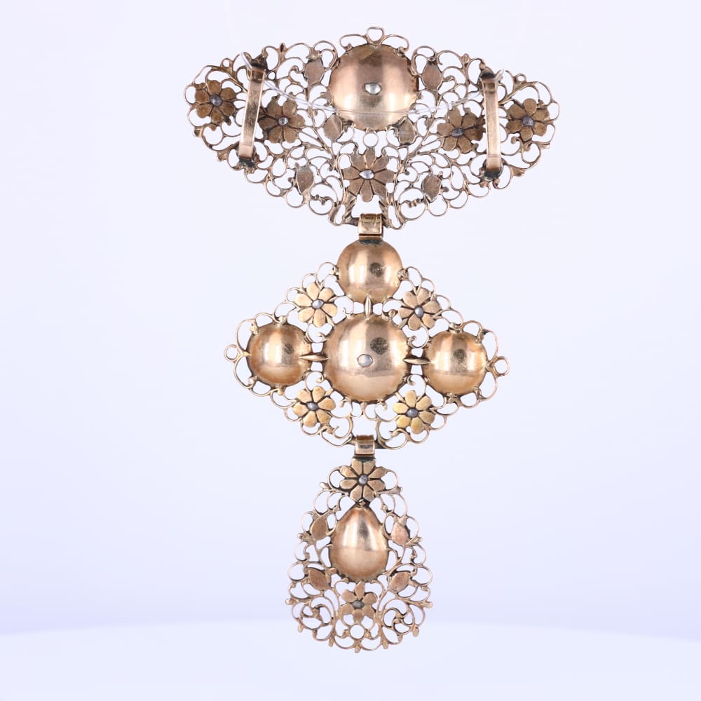 Antique Flemish Diamond & Gold Pendant circa 1750 - necklaces pendants Golconda Jewelry