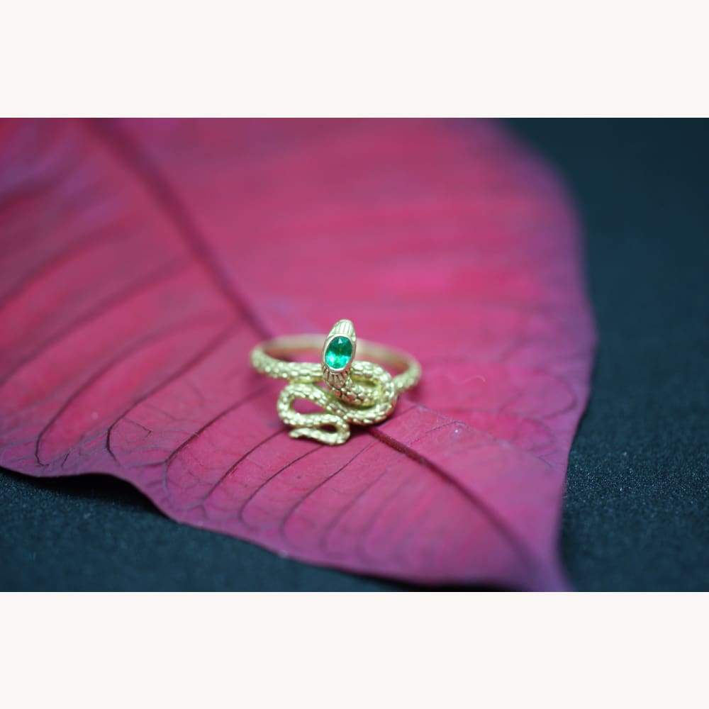 Emerald and 18K Gold Serpent Ring - Golconda Jewelry