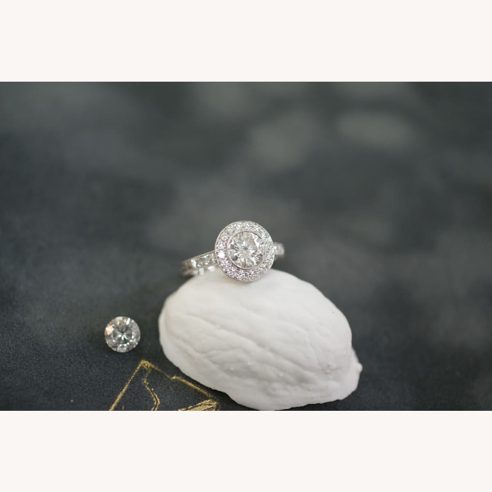 Salt & Pepper Diamond Engagement Ring - Golconda Jewelry