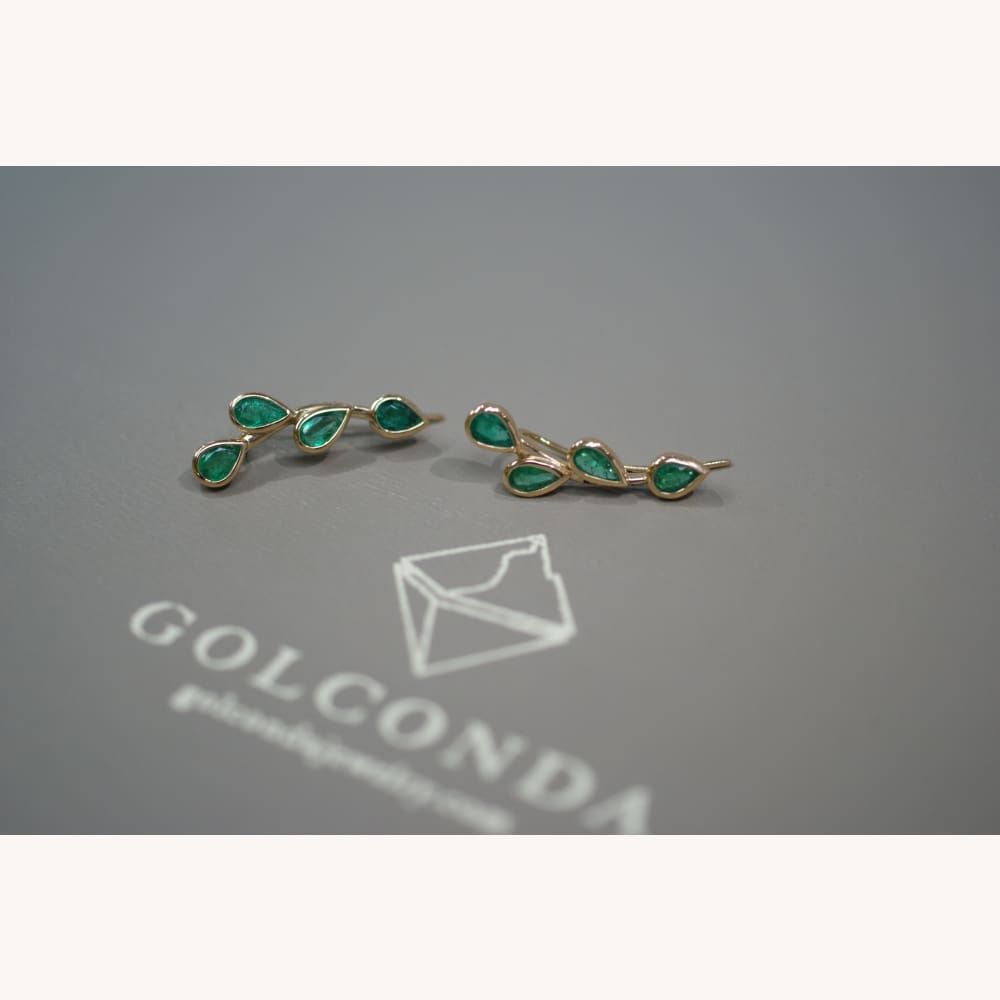 Emerald Ear Climbers - Golconda Jewelry