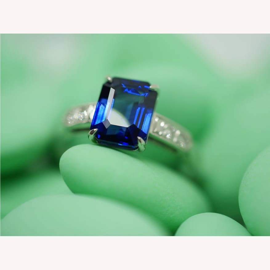 Sapphire & Diamonds Engagement Ring - Golconda Jewelry