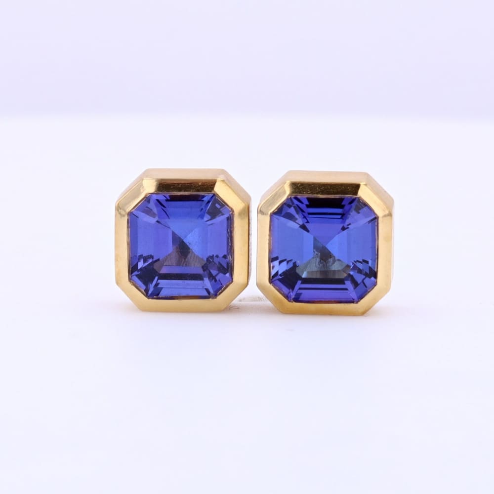 Tanzanite Ear Studs - Golconda Jewelry