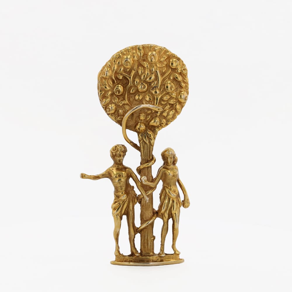 Vintage ’Adam and Eve’ Gold Pendant Objet Eric de Kolb - Golconda Jewelry